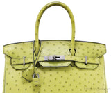 Birkin 30 Ostrich Vert Anis