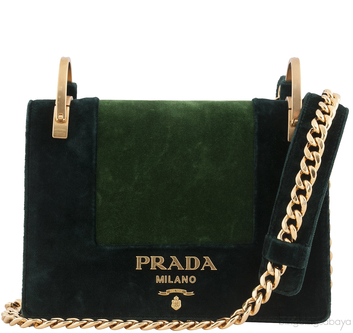 Patina Velvet Bi-color Shoulder Bag
