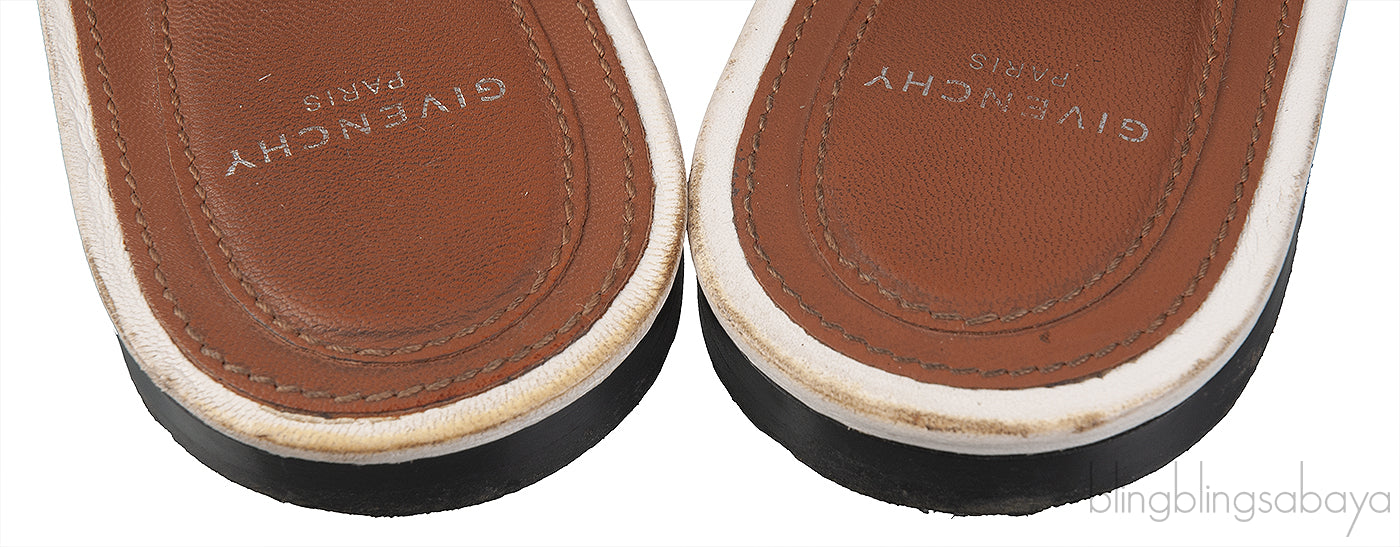 White Bedford Fur Trim Mules