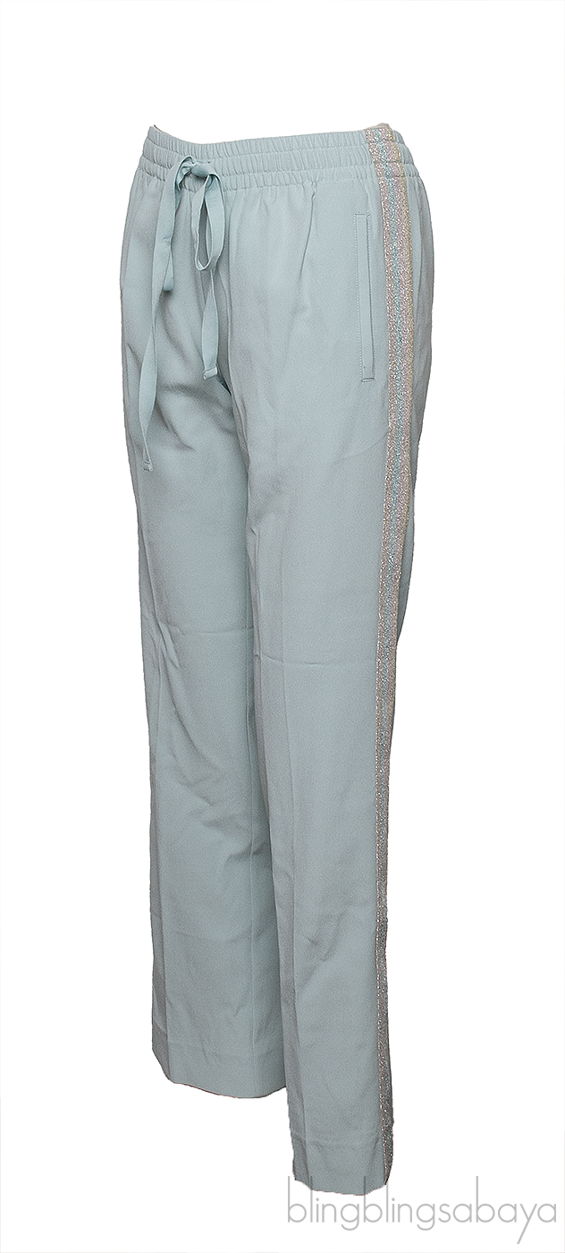 Light Green Pomy Crepe Pants