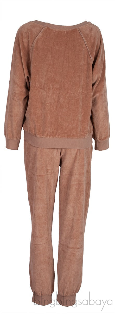Brown Raglan Sweatshirt & Track Pants