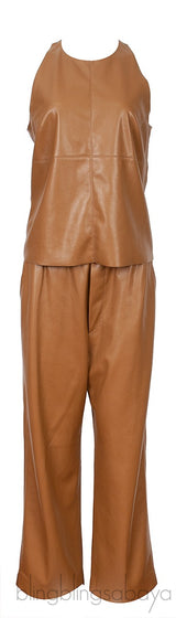 Brown Tank Top & Trouser