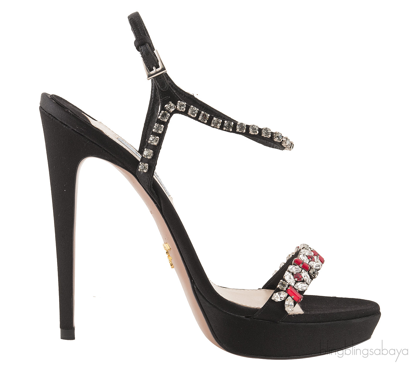 Jewel Embellished Black Sandals