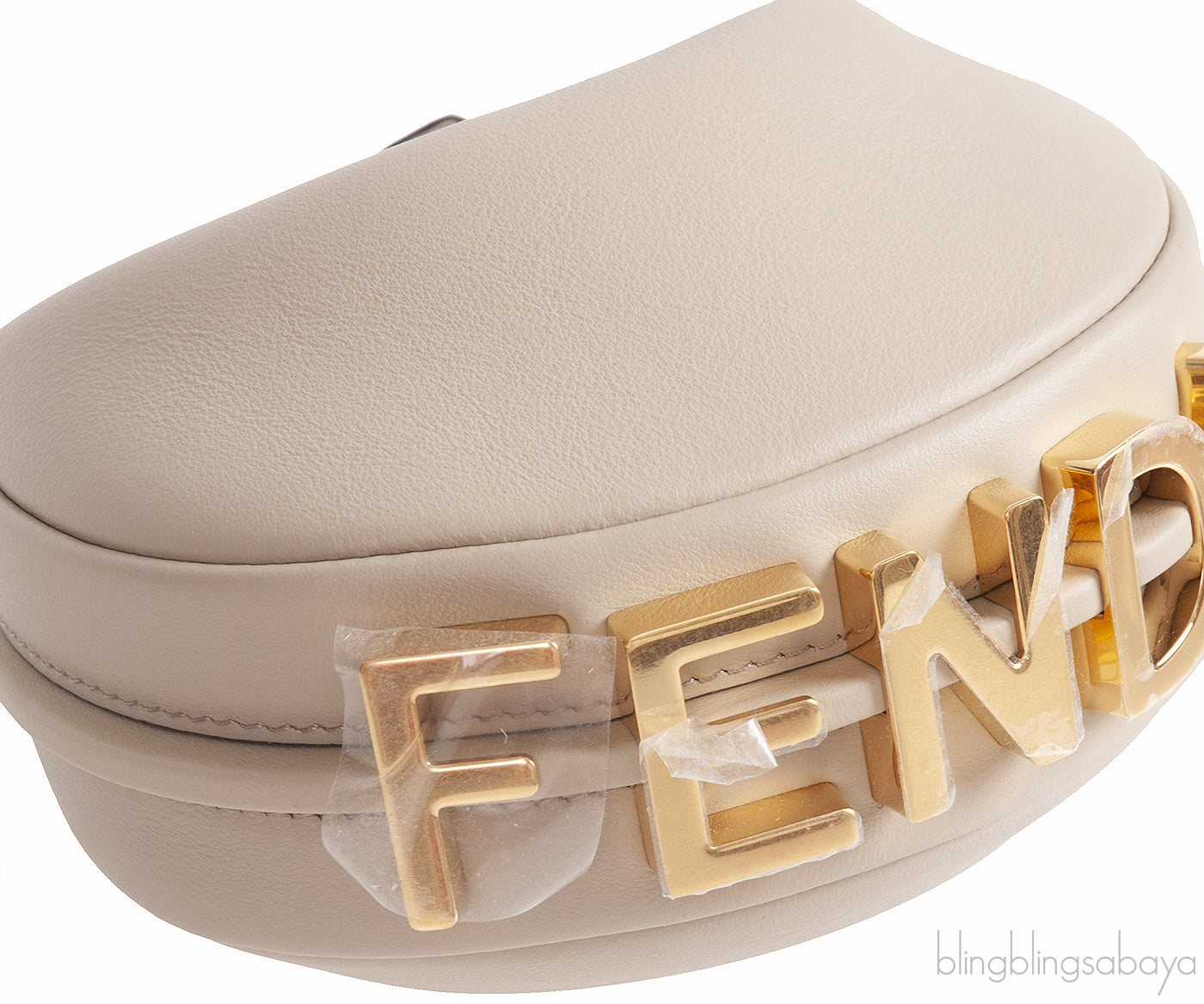 Nano Fendigraphy Grey Leather Charm