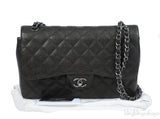 Chanel Charcoal Grey Caviar Jumbo Flap Bag