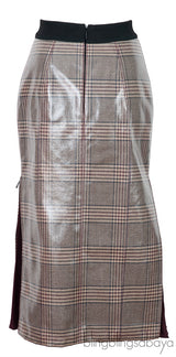 Glazed Prince Of Wales Plaid Midi Skirt