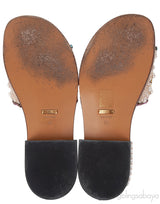 Guccy Pearl and Crystal Embellished Slide Sandals