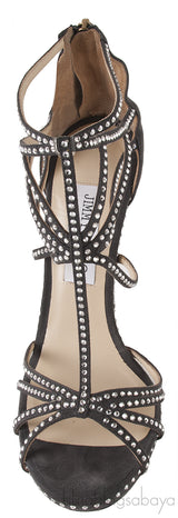 Jimmy Choo Strappy Grey Crystal Heels
