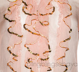 Coral Pink Semi-sheer Ruffled Shirt