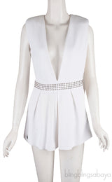 Phillip Plein White Beaded Playsuit