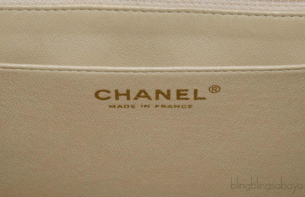 Beige CC Jumbo Flap Bag