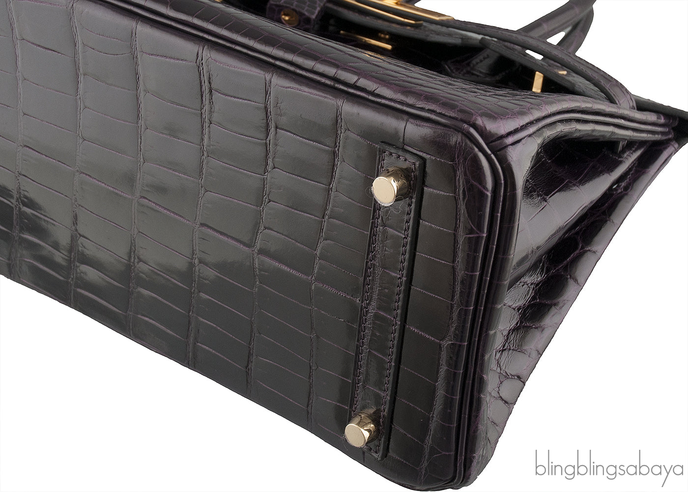 Birkin 30 Prunoir Crocodile Lisse GHW