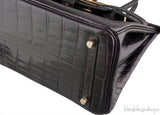 Birkin 30 Prunoir Crocodile Lisse GHW