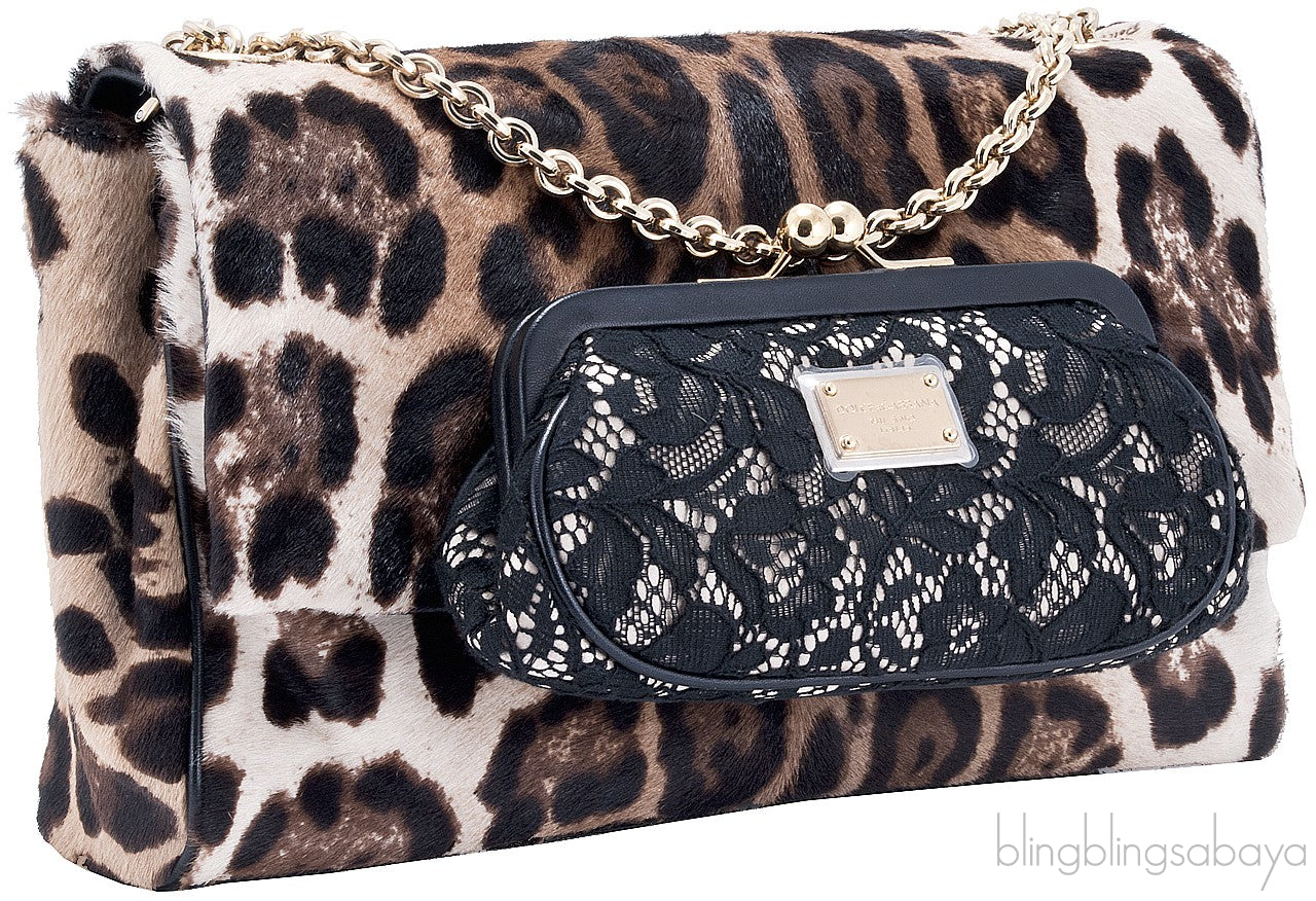 Leopard Pony Hair Shoulder Bag
