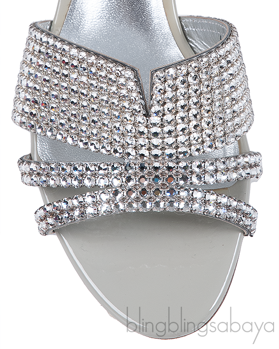 Gina Silver Crystal Grey Utah Sandals