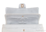 Silver Alligator Medium Flap Bag