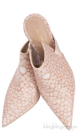 Stingray Print Pointed Toe Mules