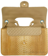 Gold Metallic Python Shoulder Bag