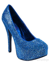 Blue Rhinestone Pump