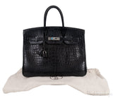 Birkin 35 Black Matte Alligator Crocodile PHW