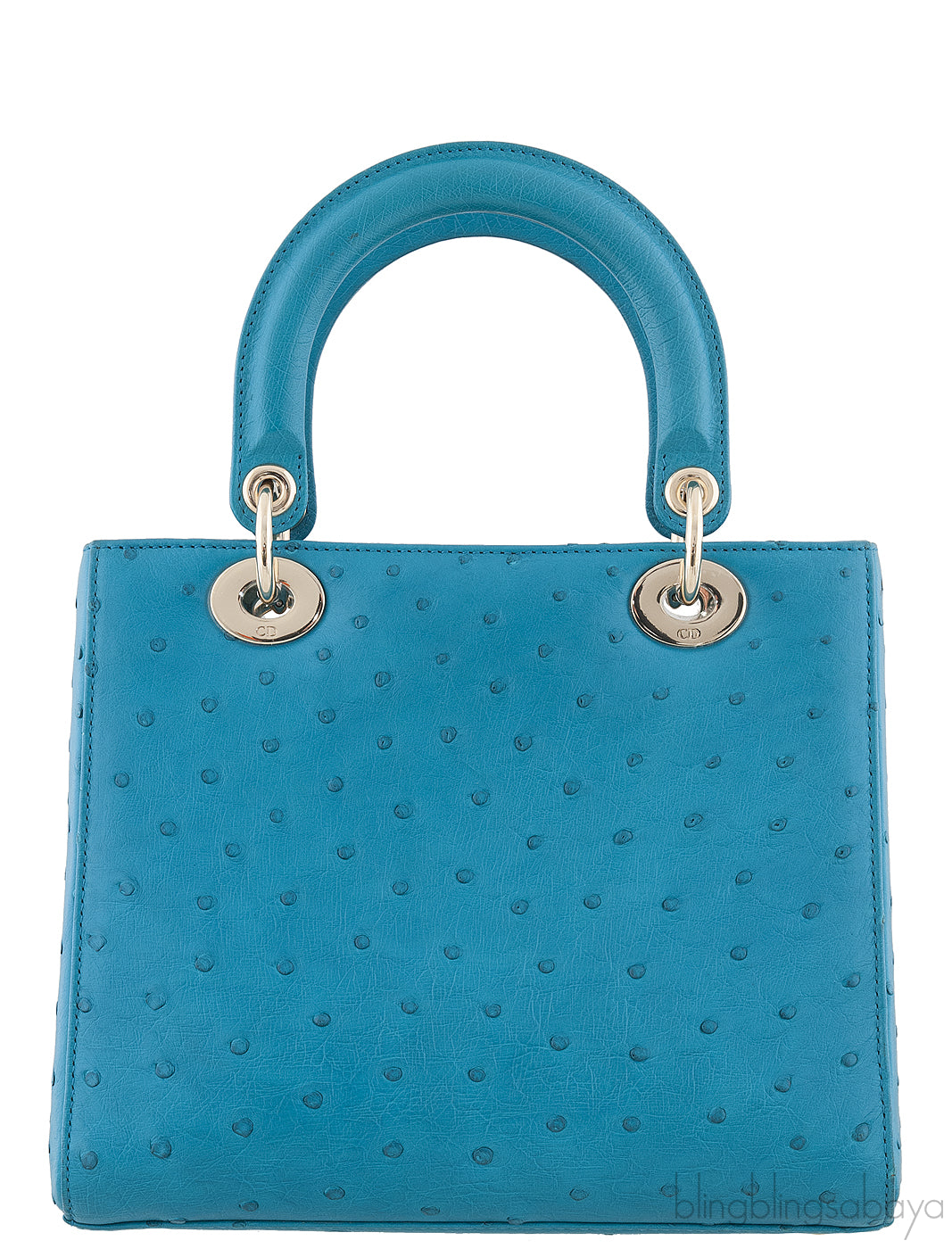 Lady Dior Blue Green Ostrich GHW