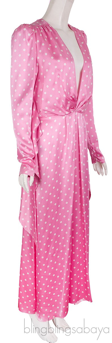 Pink Polka-dot Silk Dress
