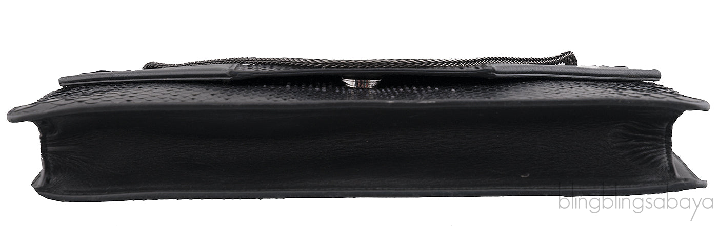 Betty So Black Python Shoulder Bag