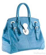 Ricky Blue Green Alligator Bag