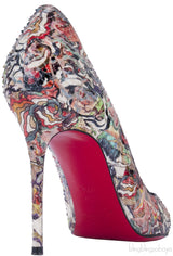 So Kate Multicolored Python Pumps