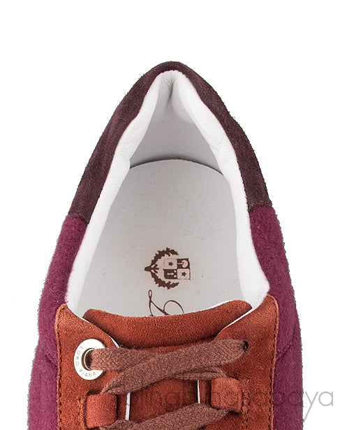 Cashmere & Suede Bi-color Sneakers