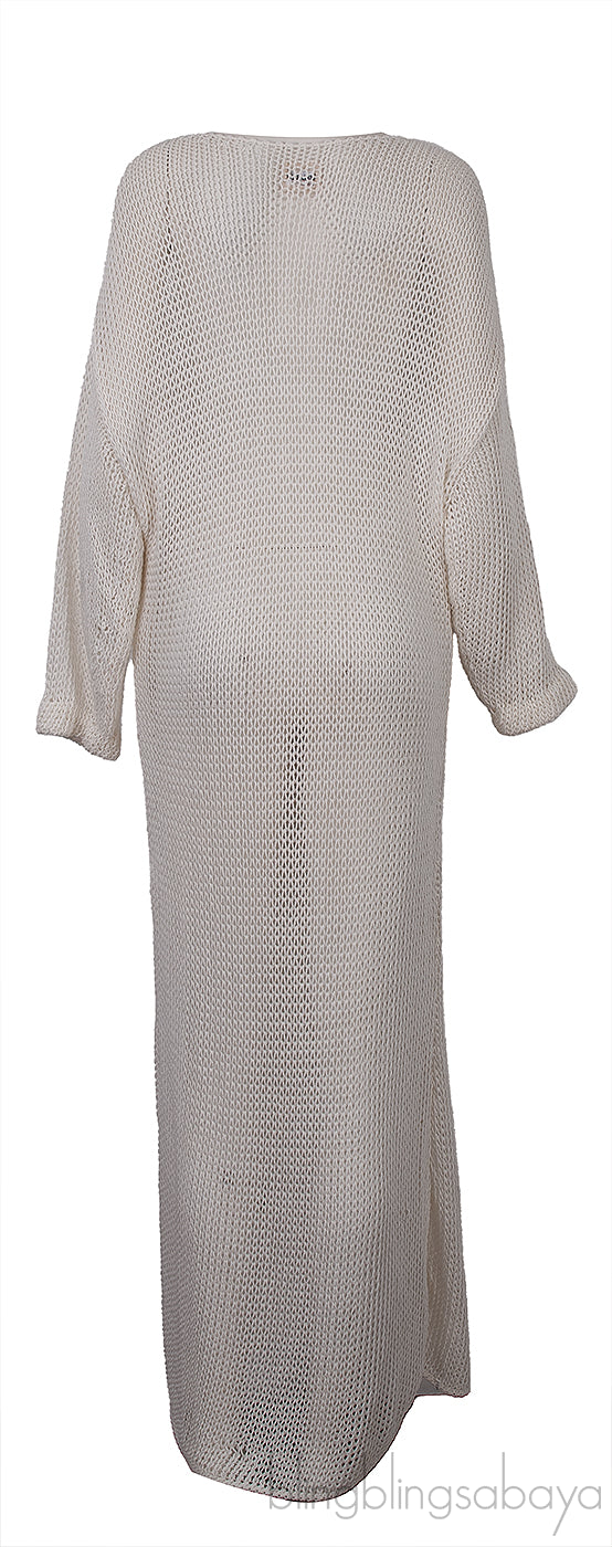Ivory Opal Crocheted Cotton-blend Maxi Dress