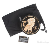 Black Owl Minaudiere Clutch Bag