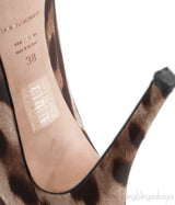 Leopard Bow Peep Toe Heels