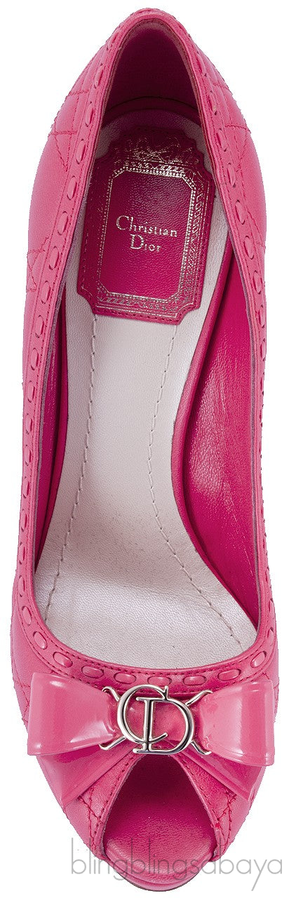 Cannage Quilted Leather Bow Pump
