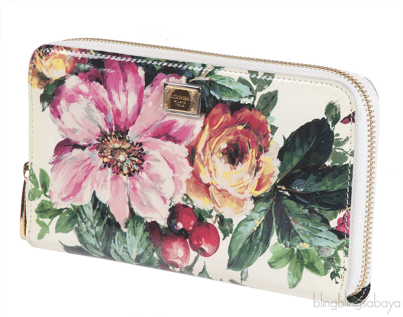 Dolce & Gabbana Floral Zip Around Continental Wallet
