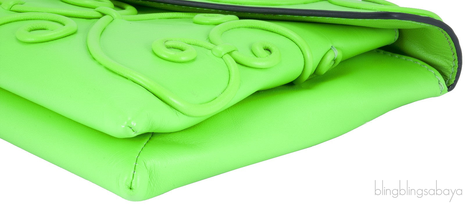 Intrigate Envelope Clutch Neon Green