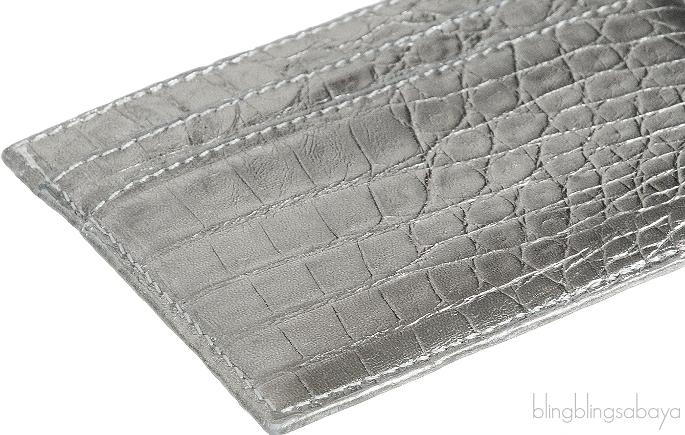 Silver Crocodile Card Holder