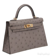 HSS Kelly 20 Ostrich Gris Tourterelle Toffe GHW