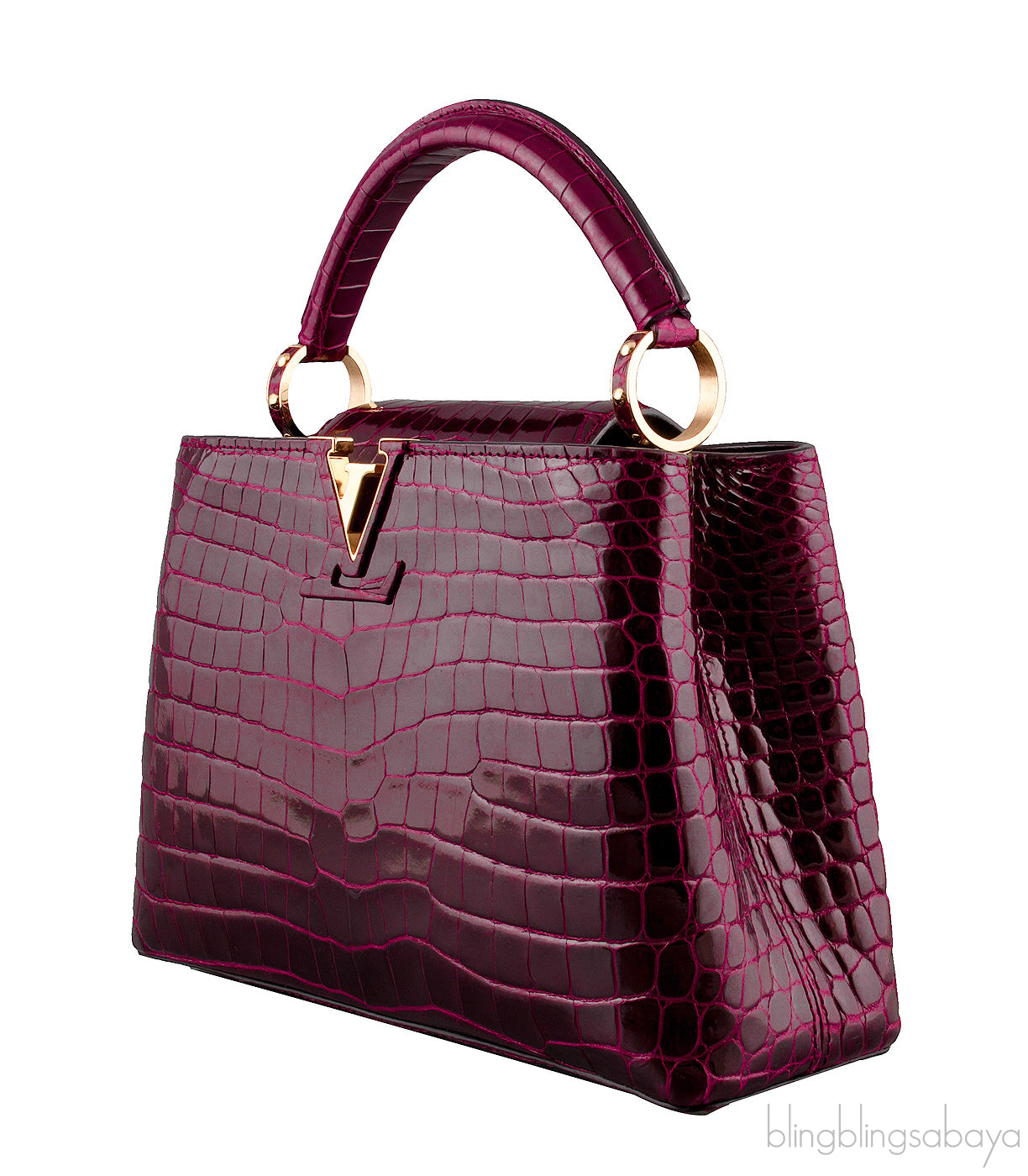 Capucines Crocodile Burgundy BB