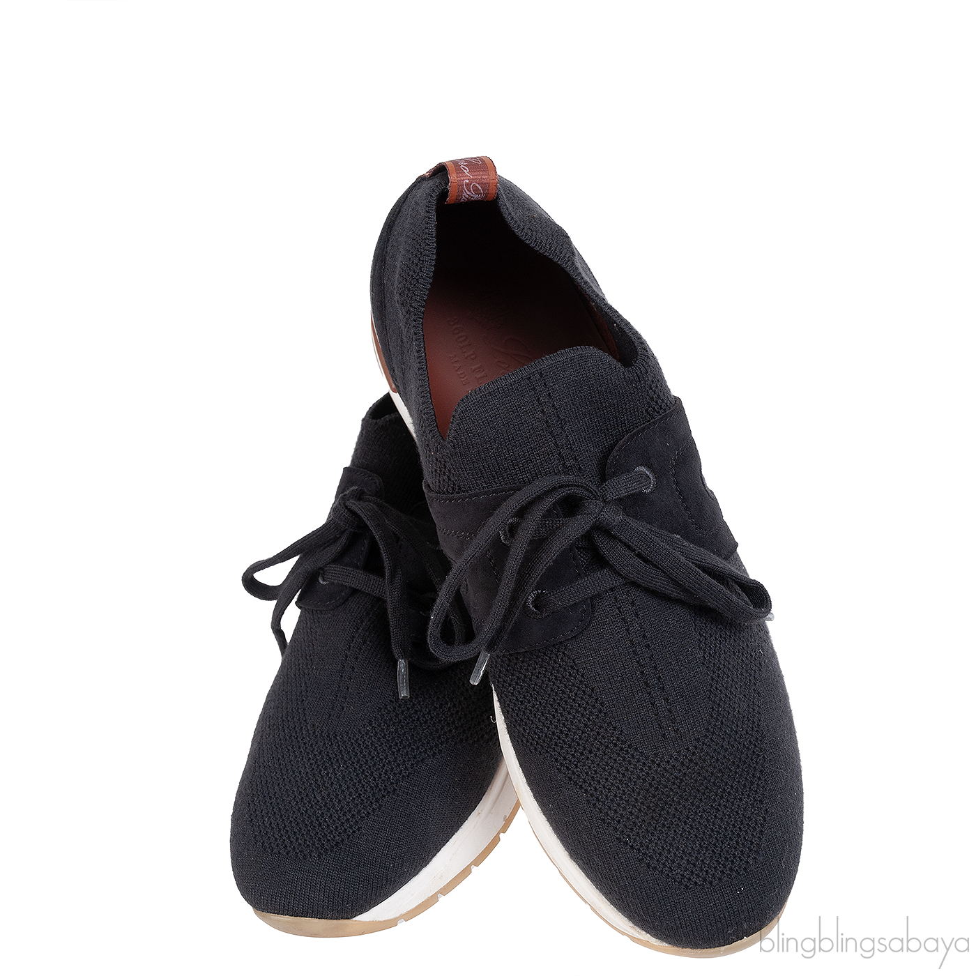 Loro Piana Black Flexy Walk Wish Wool Sneakers
