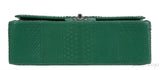 Chanel Classic Jumbo CC Emerald Green Python Flap Bag