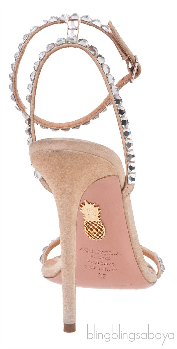 Crystal Embellished Suede Slingback