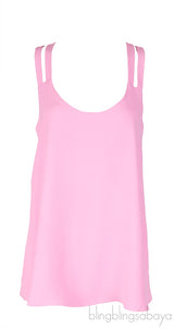 Neon Pink Sleeveless A-line Top