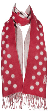 Polka Dot Anagram Red Scarf
