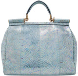 Miss Sicily Blue Watersnake Flap Bag