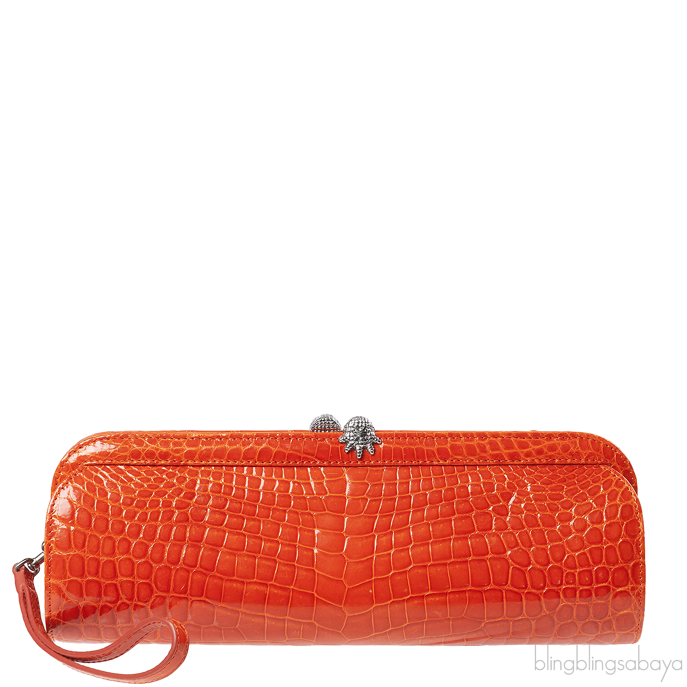 KWANPEN KP Homage Orange Trace Crocodile Long Clutch