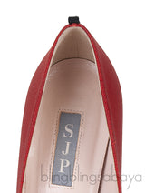 Sarah Jessica Parker Red Satin Crystal Embellished Heels