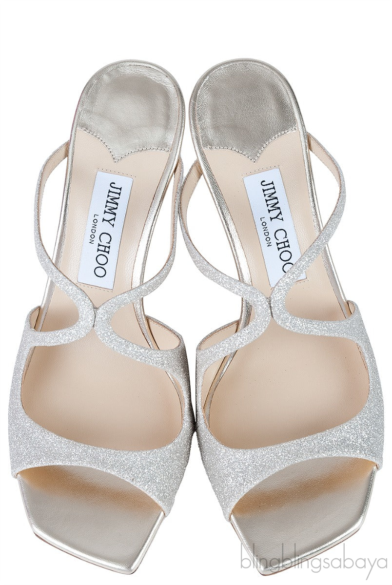 Jimmy Choo Anise 75 Platinum Ice Sandals