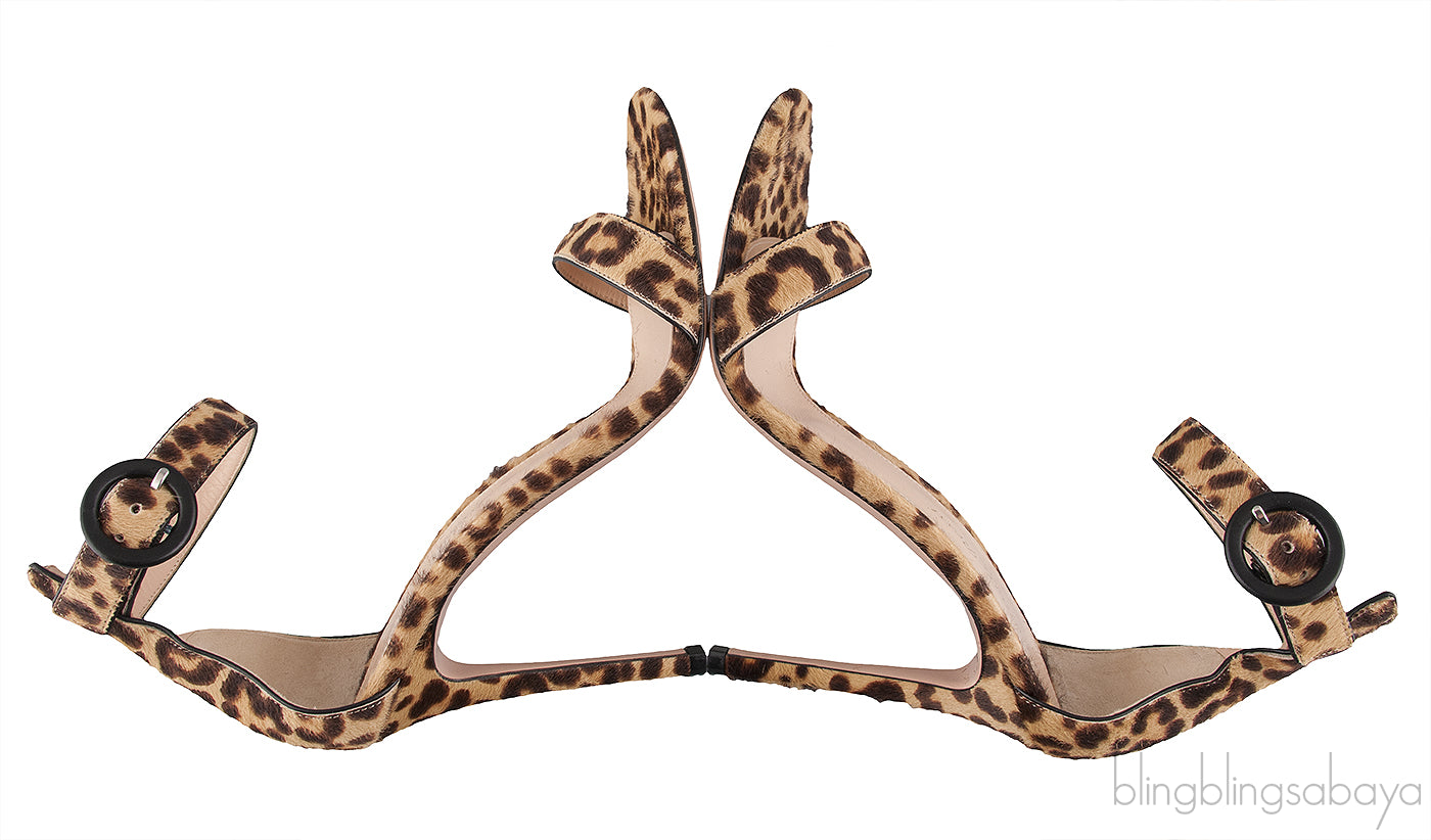 Portifino Leopard Calf Hair Sandals