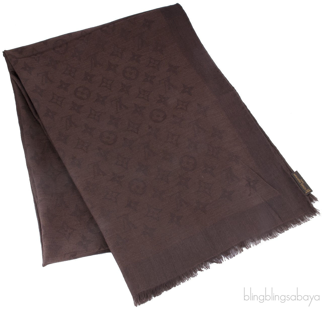Monogram Brown Cashmere Shawl
